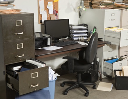 An office in Boise ready for a cleanout.