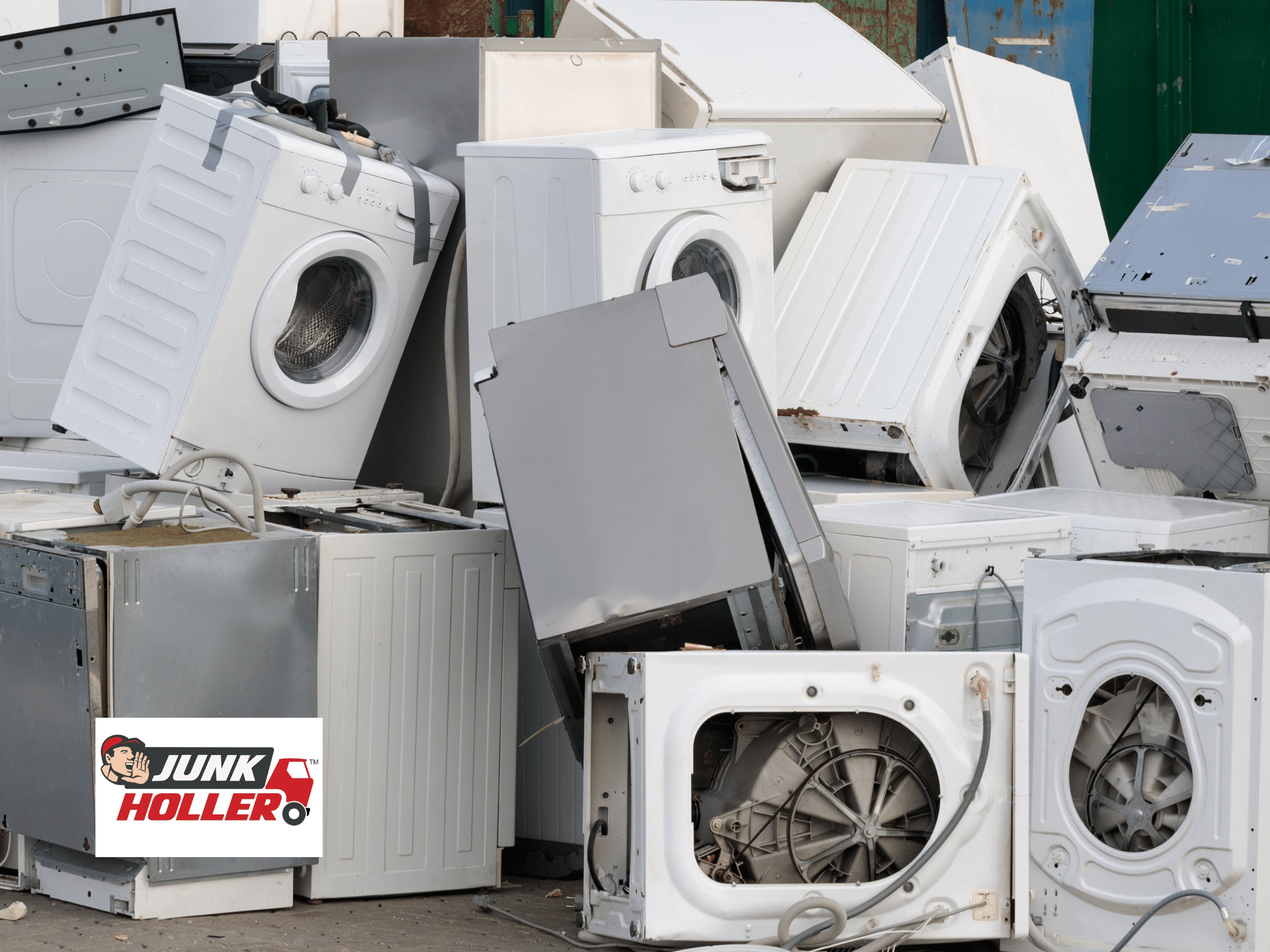 A pile of recycled scrap metal appliances in Boise, ID.
