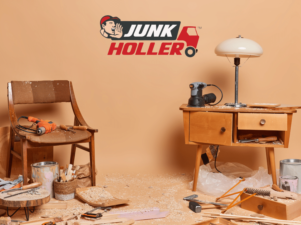 Old furniture ready to be recycled by Junk Holler in Boise, Idaho.