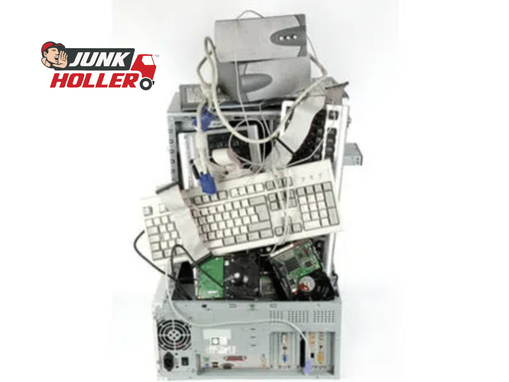 Old computer equipment being recycled by Junk Holler in Boise, ID.