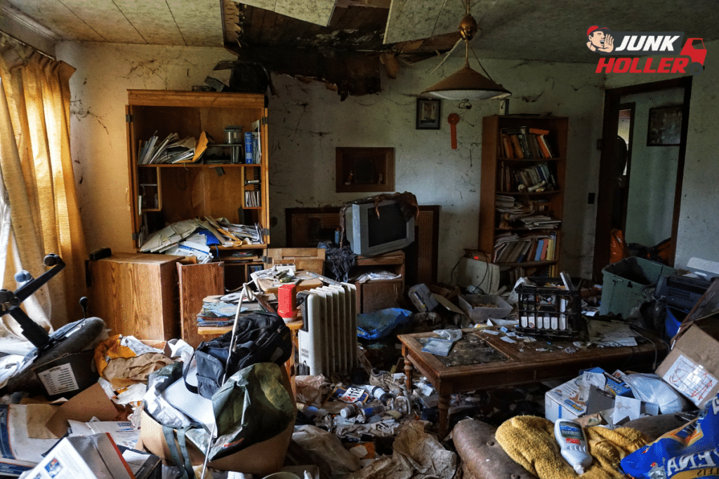 A hoarder’s house that is about to be cleaned out in Boise, Idaho.