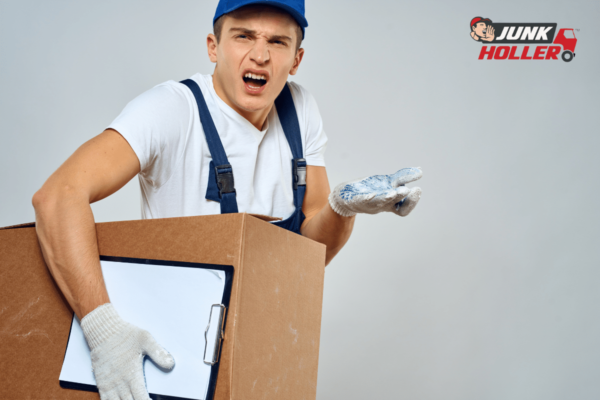 A junk removal man confused by myths about junk removal services in Boise, Idaho.