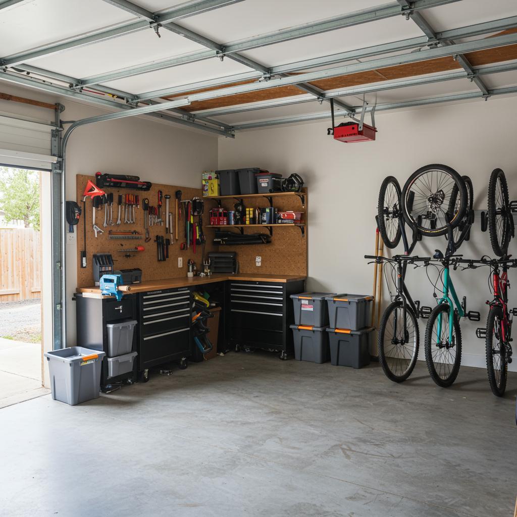 Junk removal in Central Bench Boise resulting in a clean and organized garage.